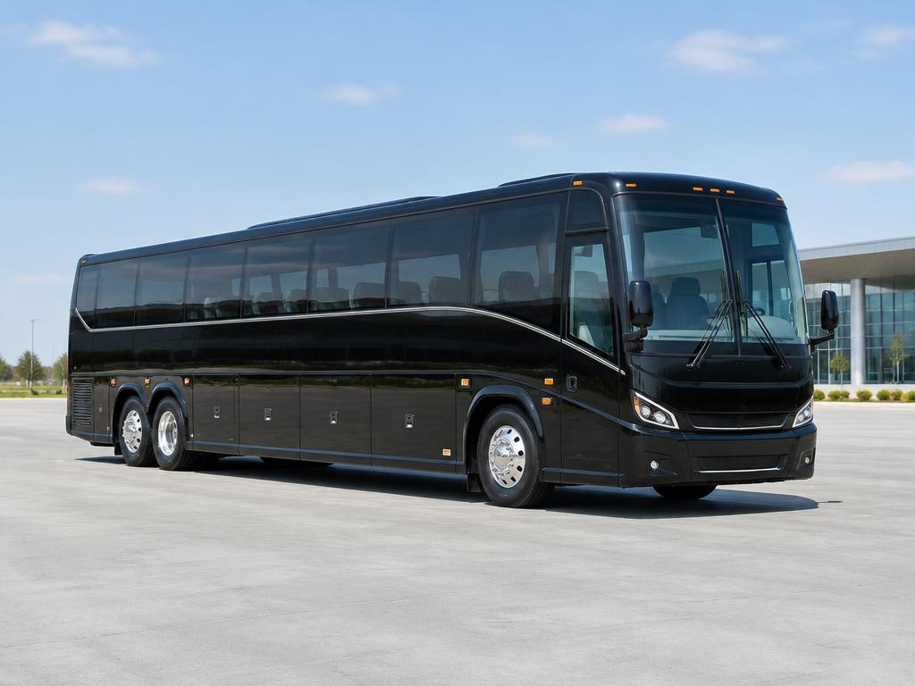 Black motor coach bus for conferences and large events