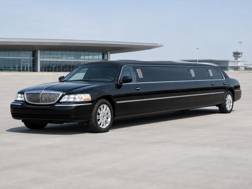 Black stretch limousine for weddings and VIP arrivals