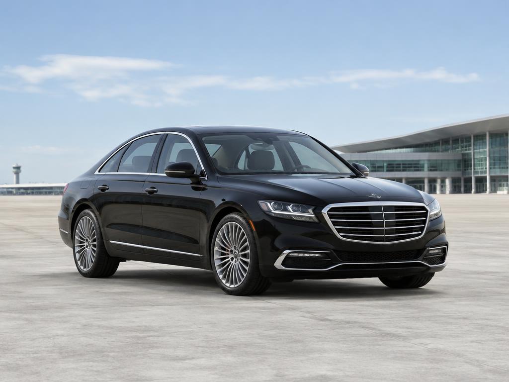 Black luxury sedan for airport transfers